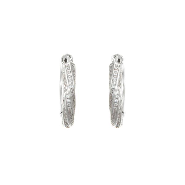 CZ BOUCLE HOOP EARRING