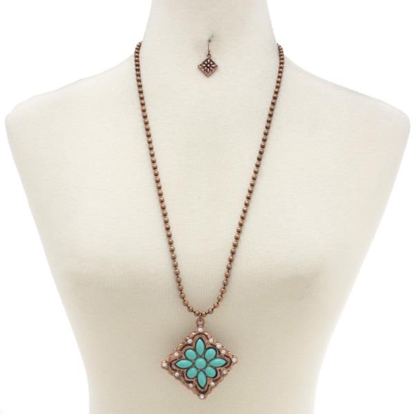 WESTERN TURQUOISE PENDANT NECKLACE