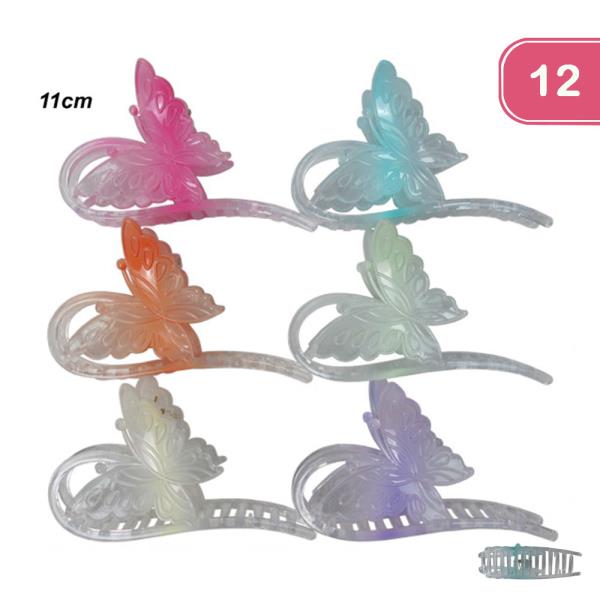 BUTTERFLY HAIR CLIP (12 UNITS)