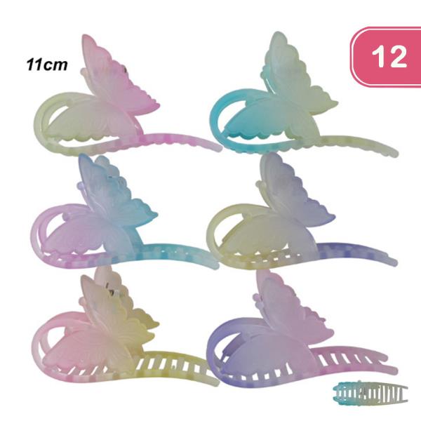 BUTTERFLY HAIR CLIP (12 UNITS)