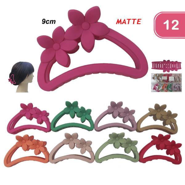 FLOWER MATTE HAIR CLIP (12 UNITS)