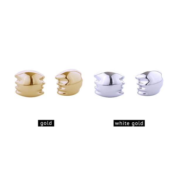 14K GOLD WHITE GOLD DIPPED BOLD CHUNKY POST EARRINGS