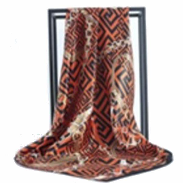 MULTI MAZE PATTERN SILKY NECK SCARF