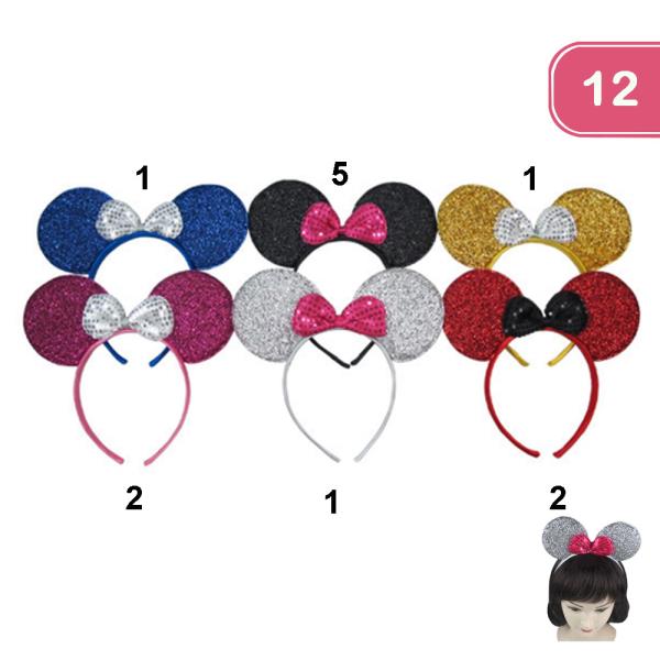 GLITTER EARS HEADBAND (12 UNITS)