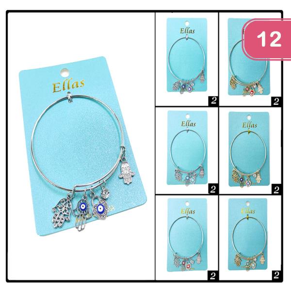 EVIL EYE CHARM BRACELET (12 UNITS)
