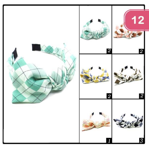 PATTERN KNOTT BOW HAIRBAND (12 UNITS)