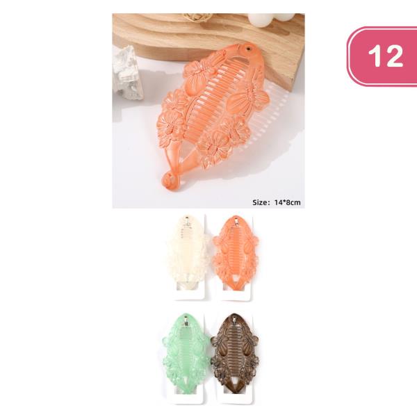 FLOWER BANANA HAIR CLIP (12 UNITS)