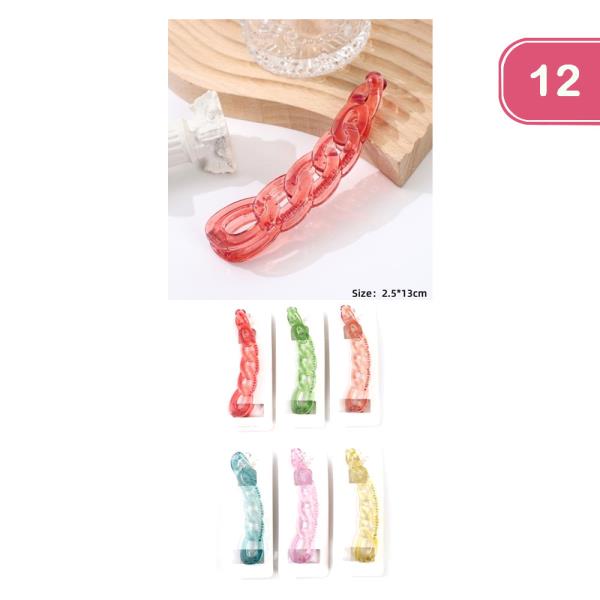HAIR CHAIN PLASTIC CLIP (12 UNITS)
