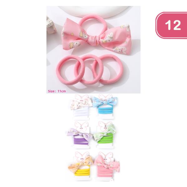 BUNNY BOW HAIR TIE (12 UNITS)