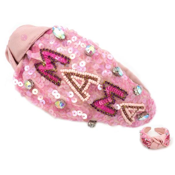 SEQUINS SEED BEAD MAMA HEADBAND