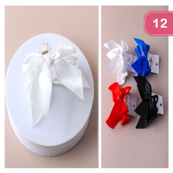 SATIN BOW CLAW CLIP (12 UNITS)