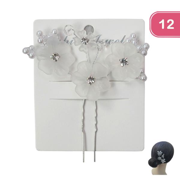 FLOWER HAIR PIN (12 UNITS)