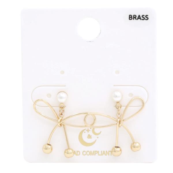 METAL BOW DANGLE EARRING