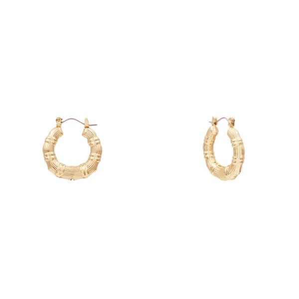 METAL BAMBOO HOOP EARRING