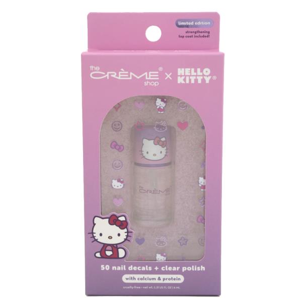 THE CREME SHOP HELLO KITTY 50 NAIL DECAL CLEAR POLISH