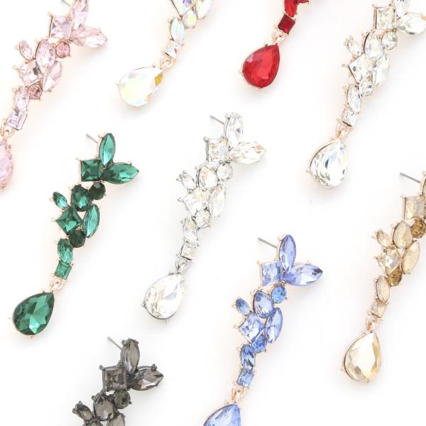 MARQUISE TEARDROP RHINESTONE DANGLE EARRING