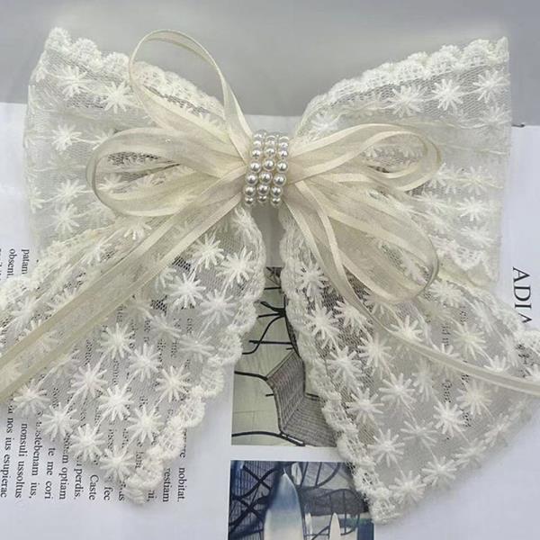 LACE RIBBON HAIR BOW PIN