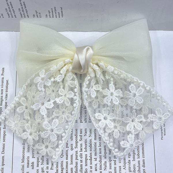 LACE RIBBON HAIR BOW PIN