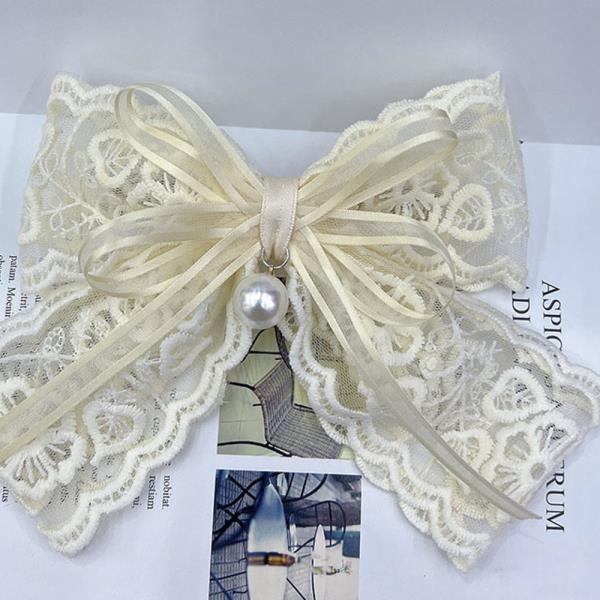LACE RIBBON HAIR BOW PIN