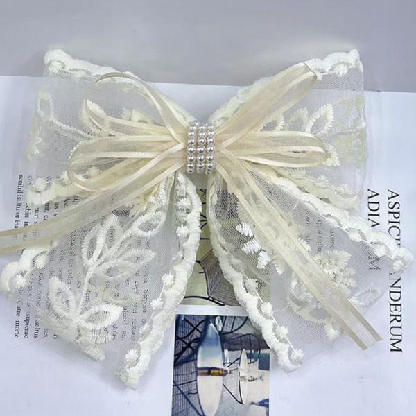LACE RIBBON HAIR BOW PIN