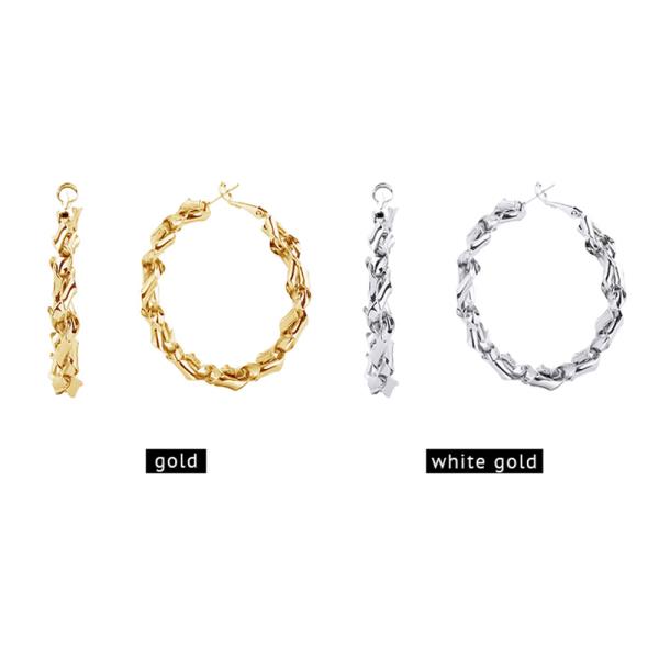 14K GOLD/WHITE GOLD DIPPED OMEGA CLOSURE HOOP