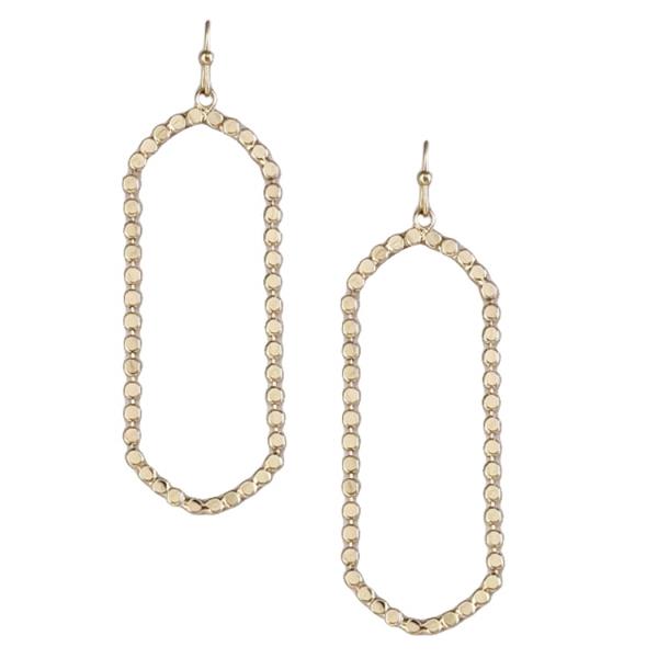 METAL OBLONG SHAPE DANGLE EARRING