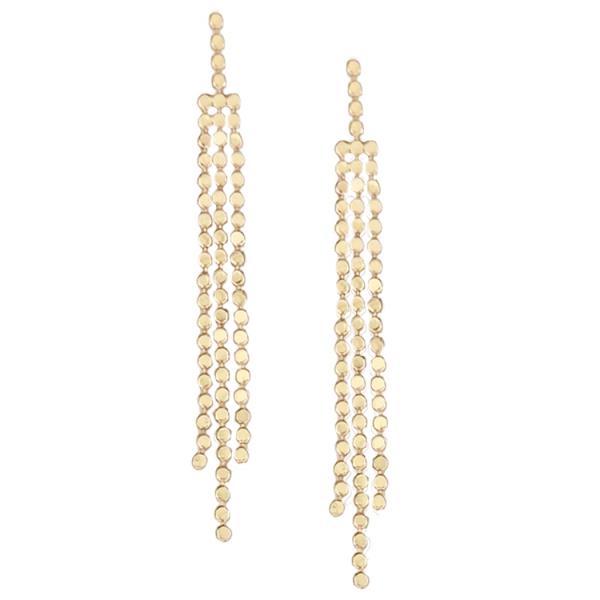 METAL DISC TASSEL DANGLE EARRING