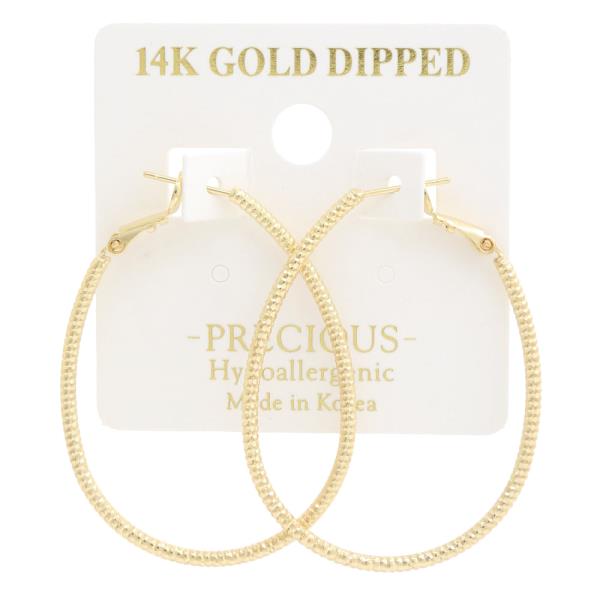 14K GOLD DIPPED OVAL HYPOALLERGENIC EARRING