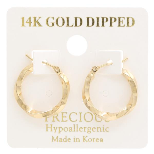TWISTED 14K GOLD DIPPED HOOP EARRING
