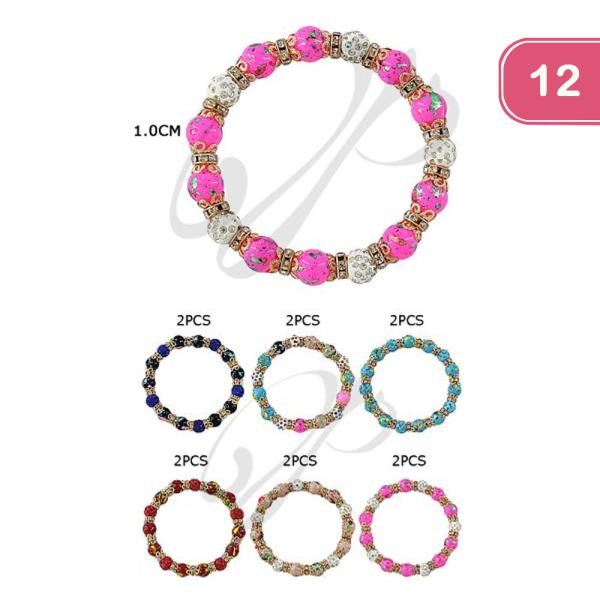 RHINESTONE BEADED BRACELET (12 UNITS)