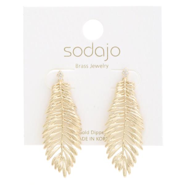 SODAJO LEAF METAL GOLD DIPPED EARRING