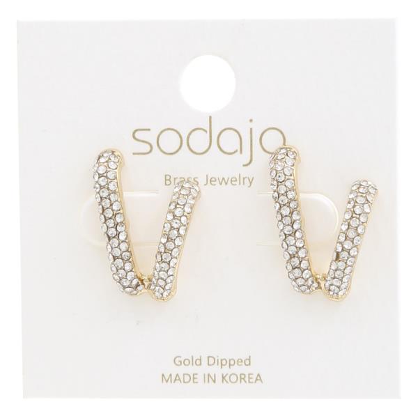 SODAJO V SHAPE METAL GOLD DIPPED EARRING