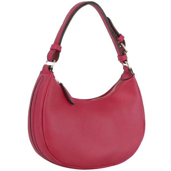 TRENDY CURVED ROUND ZIPPER SHOULDER BAG