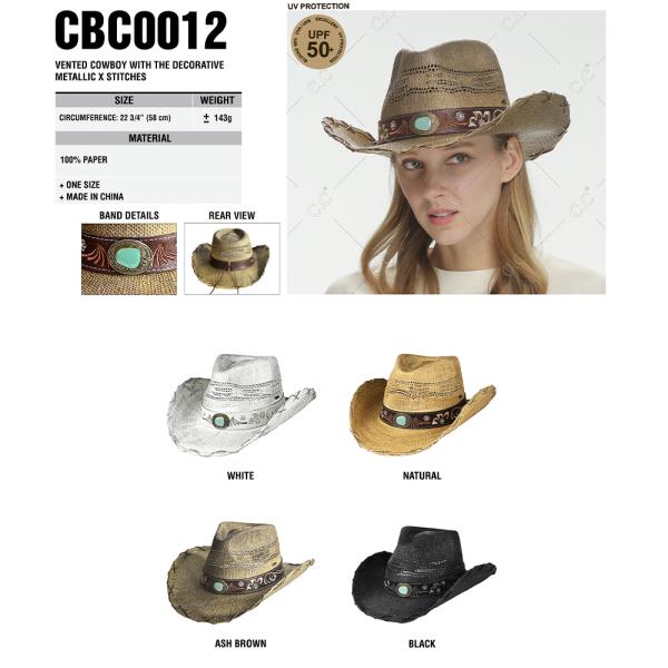 CC VENTED COWBOY WITH THE DECORATIVE METALLIC X STITCHES