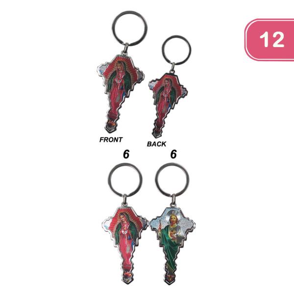RELIGIOUS KEY SHAPE KEYCHAIN  (12 UNITS)