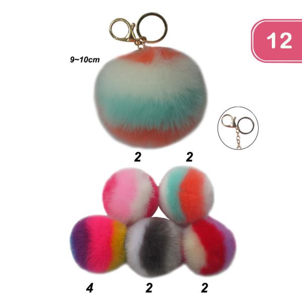 POM POM KEYCHAIN (12 UNITS)