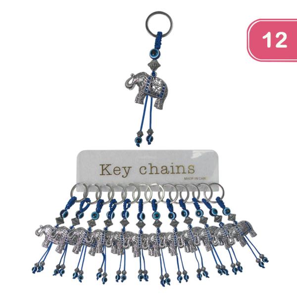 EVIL EYE ELEPHANT KEYCHAIN (12 UNITS)