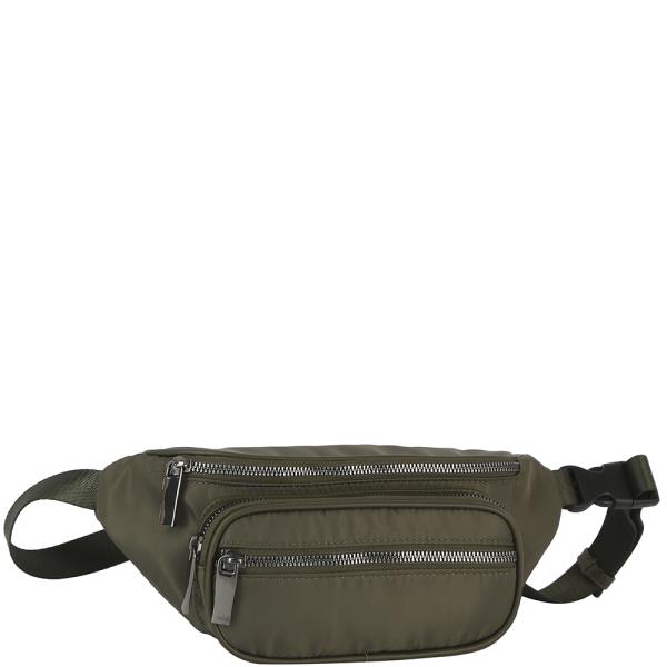NYLON FASHION ZIPPER WAIST FANNY PACK BAG