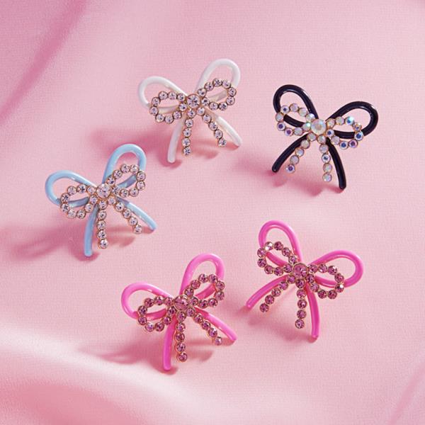 BOW SHAPED COATING POST EARRING