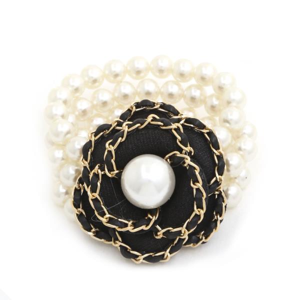 FLOWER PEARL CHAIN BEADED BRACELET