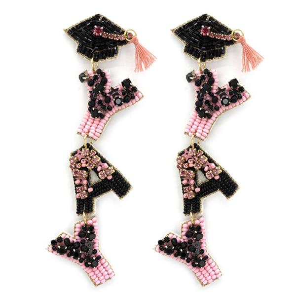 SEED BEAD GRADUATION DANGLE EARRING