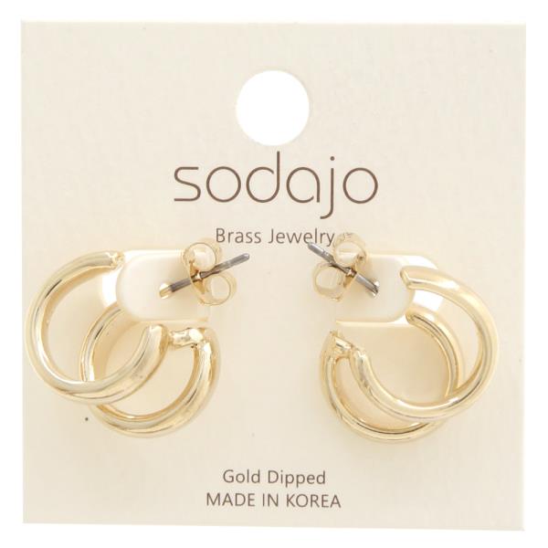 SODAJO DOUBLE HOOP GOLD DIPPED EARRING