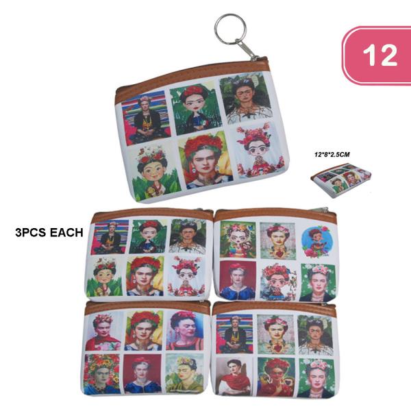 FRIDA KAHLO COIN PURSE KEYCHAIN (12 UNITS)