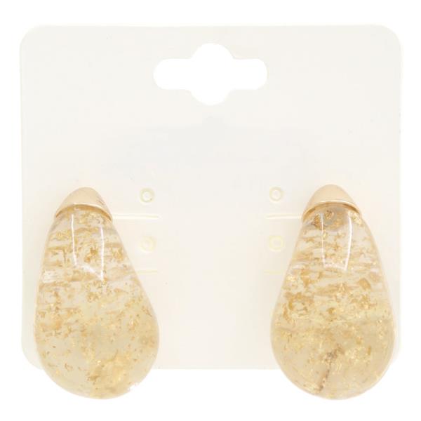 GLITTER TEARDROP DOME EARRING