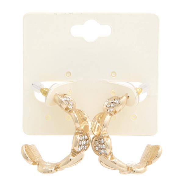 CIRCLE PATTERN METAL OPEN HOOP EARRING