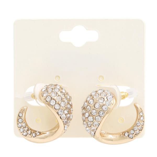 RHINESTONE METAL EARRING