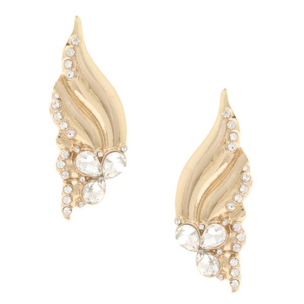 RHINESTONE METAL EARRING