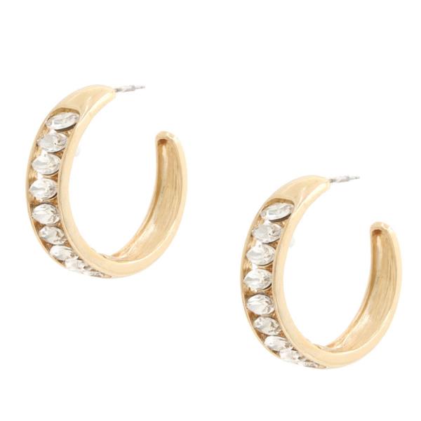 MARQUISE CRYSTAL EDGE OPEN HOOP EARRING