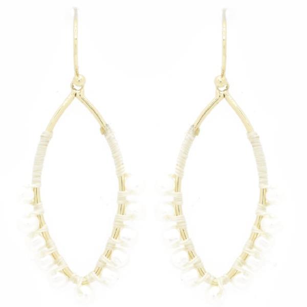 OVAL PEARL DANGLE EARRING