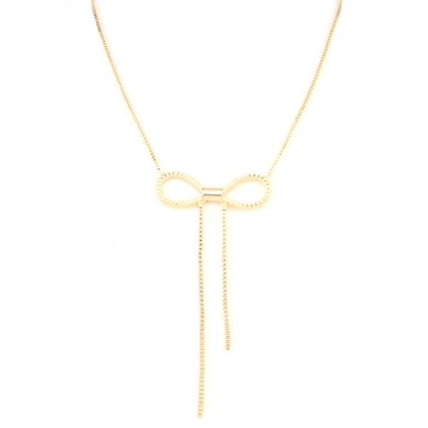 RIBBON BOW PENDANT NECKLACE